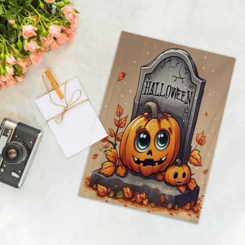 Halloween Gravestone Wood Print 8"x12"
