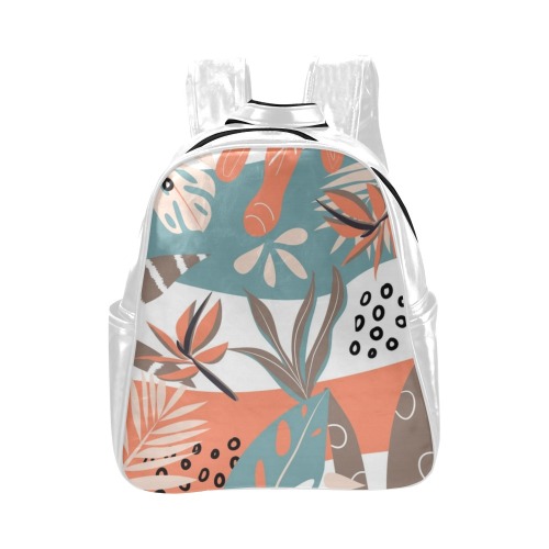 Colorful Tropical Pattern (7) Multi-Pockets Backpack (Model 1636)