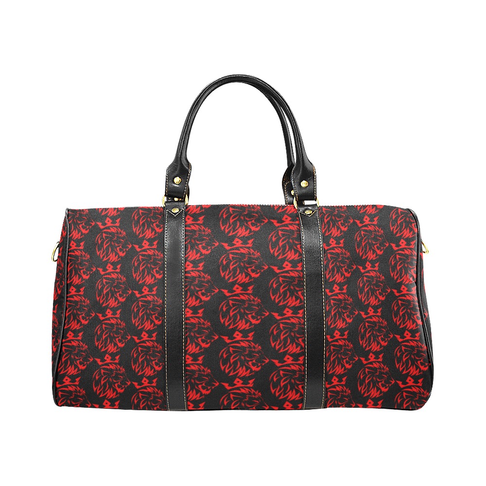 Freeman Empire Leather Duffle Bag (Red & Black) New Waterproof Travel Bag/Large (Model 1639)
