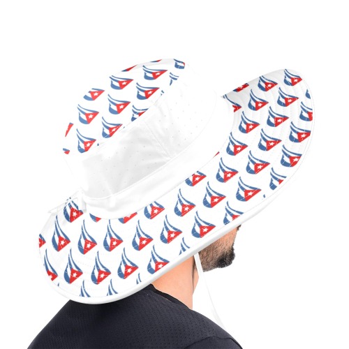 Cuban Flapping Flags Wide Brim Bucket Hat