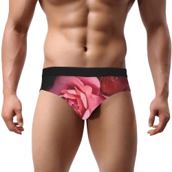 Pink Rose Men's Underwear Men's Mid Rise Briefs (Model L48)