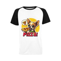CHIHUAHUA EATING PIZZA 11 Men's Raglan T-shirt (USA Size) (Model T11)