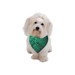 Pixel Glitch Green Pet Dog Bandana/Large Size