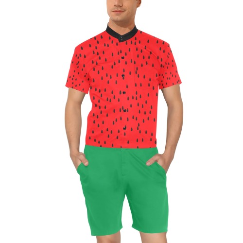 Watermelon Men's Short Sleeve Jumpsuit