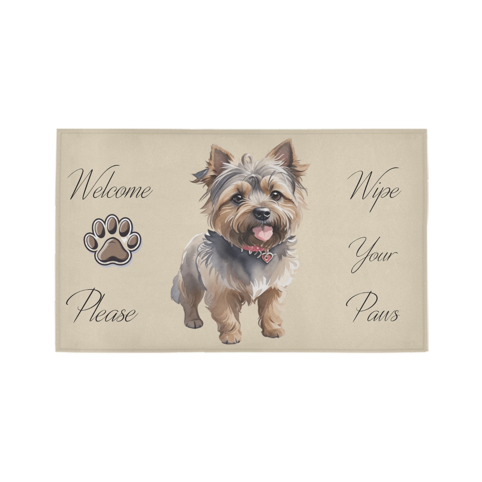 Cairn Terrier Please Wipe Your Paws Azalea Doormat 30" x 18" (Sponge Material)