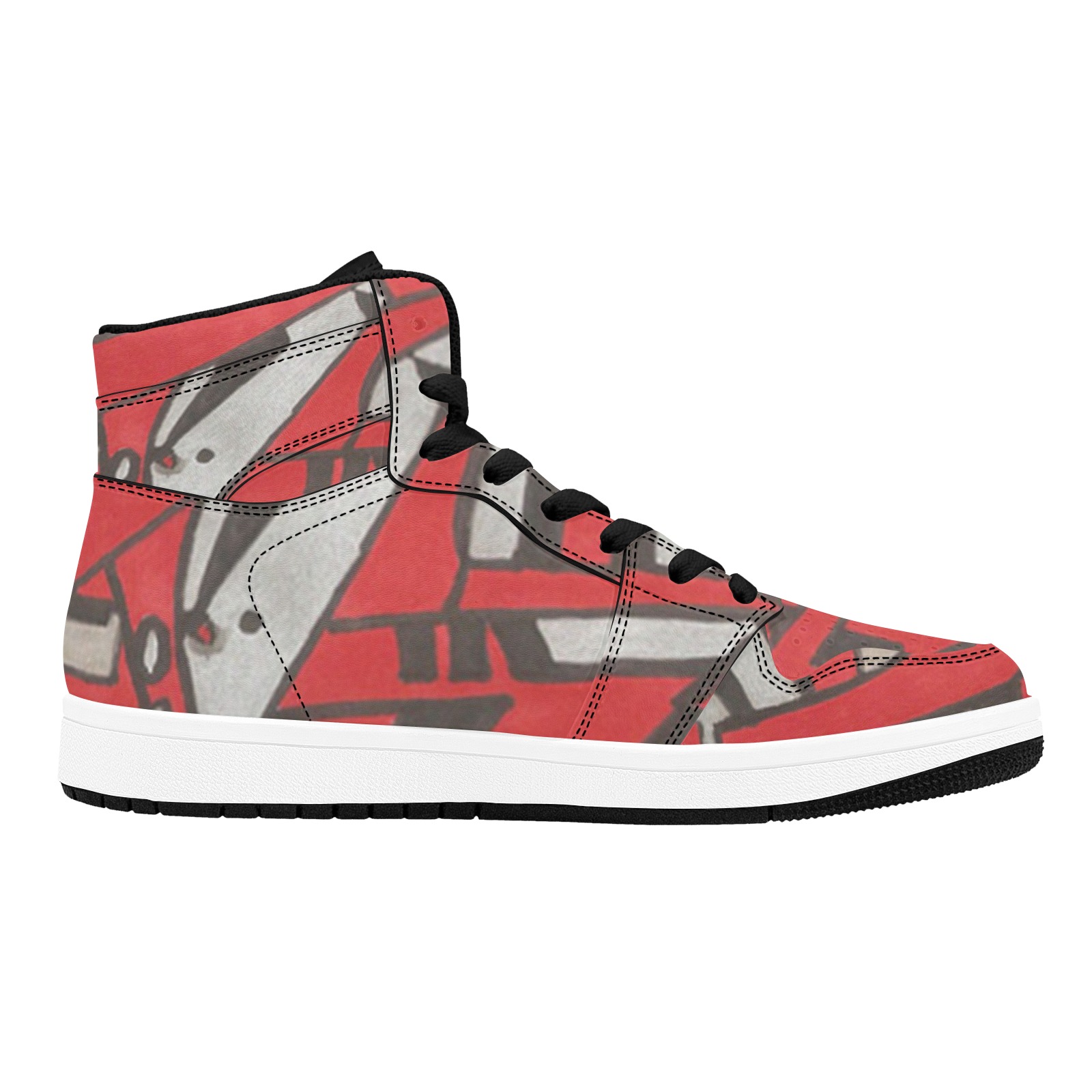 Ruby Graffiti Men's High Top Sneakers (Model 20042)