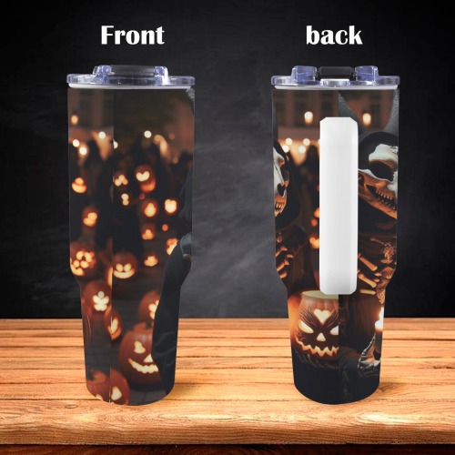 halloween_efChannel27 40oz Tumbler with White Handle