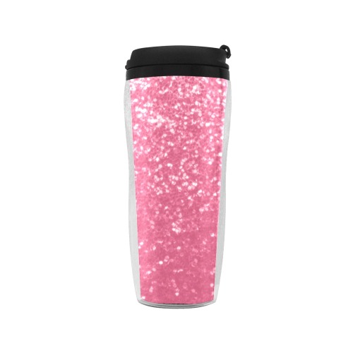 Magenta light pink red faux sparkles glitter Reusable Coffee Cup (11.8oz)