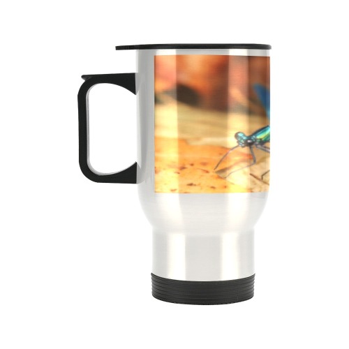 dragonfly Travel Mug (Silver) (14 Oz)