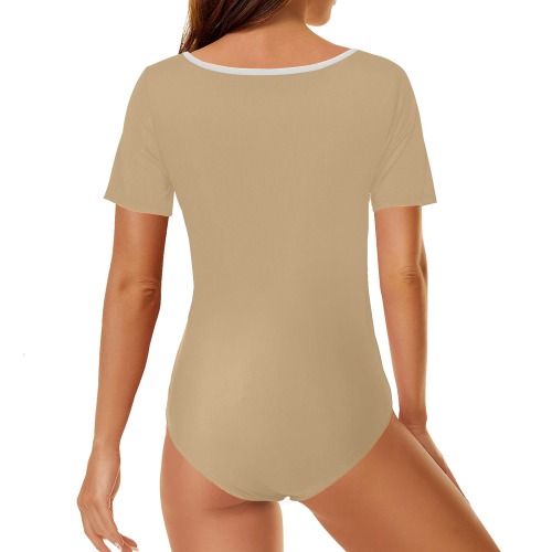 color burlywood Women's Short Sleeve Bodysuit