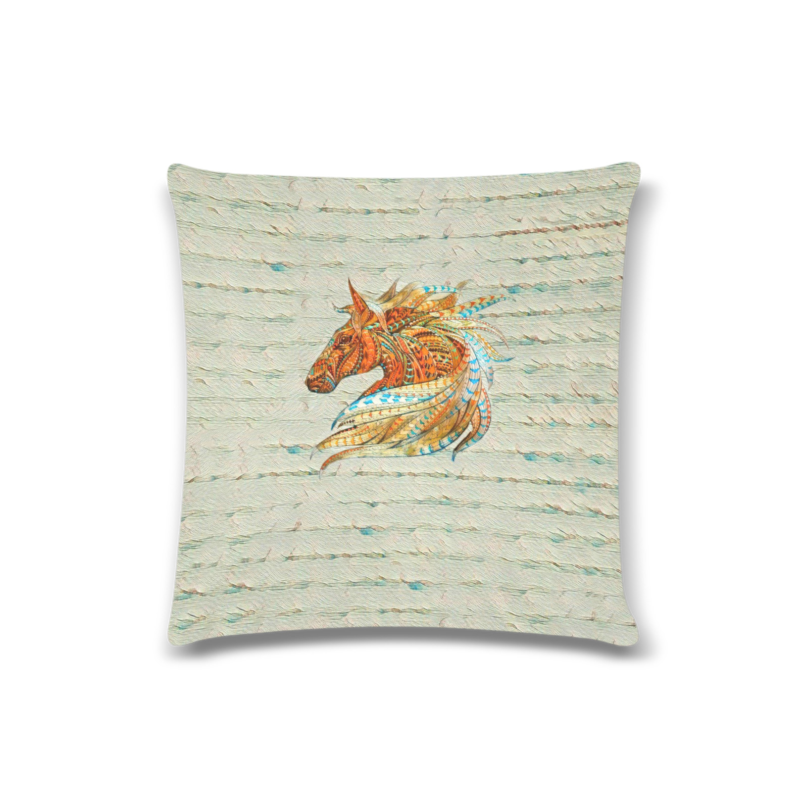 The Horse Custom Zippered Pillow Case 16"x16"(Twin Sides)