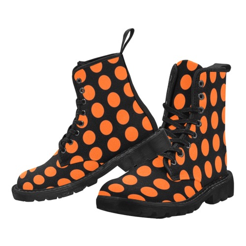 Halloween Polka Dot Pattern (1)-01 Martin Boots for Men (Black) (Model 1203H)