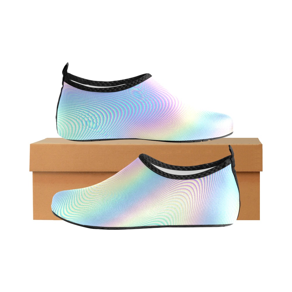 Holographic Rainbow Prints Women's Slip-On Water Shoes (Model 056)