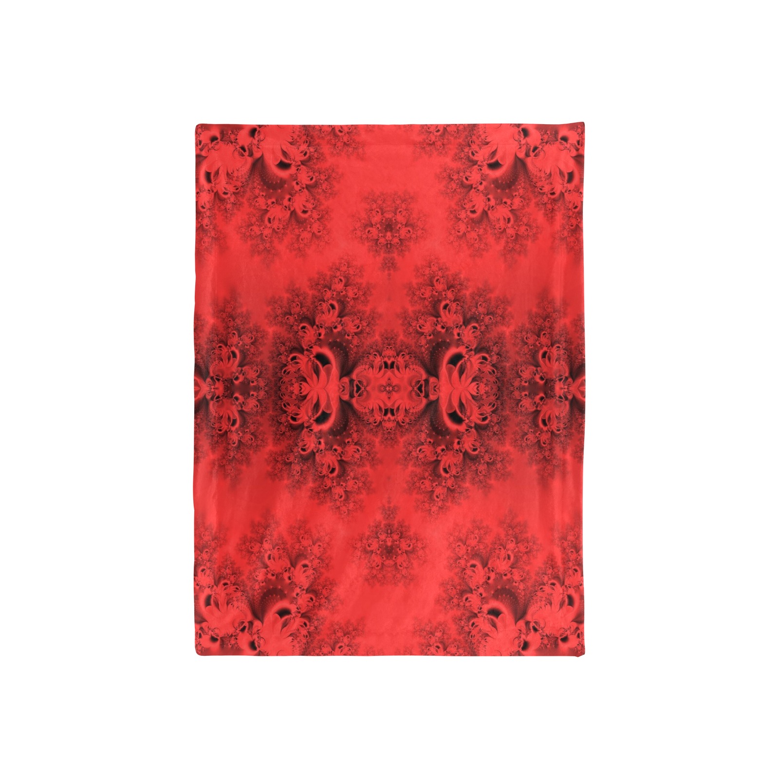 Autumn Reds in the Garden Frost Fractal Baby Blanket 40"x50"