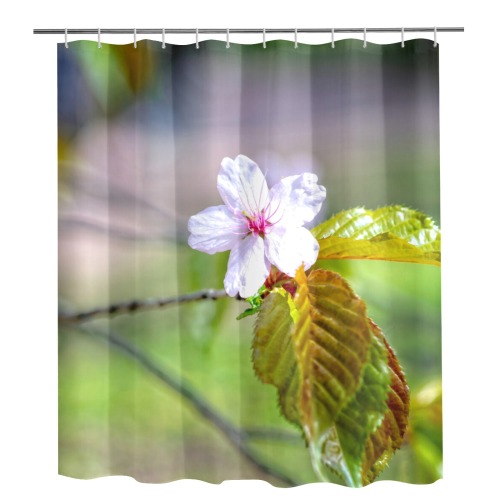 One sakura cherry flowers on a tree in spring. Shower Curtain 72"x84"