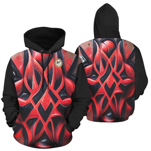 red and black graffiti diamonds All Over Print Hoodie for Men (USA Size) (Model H13)