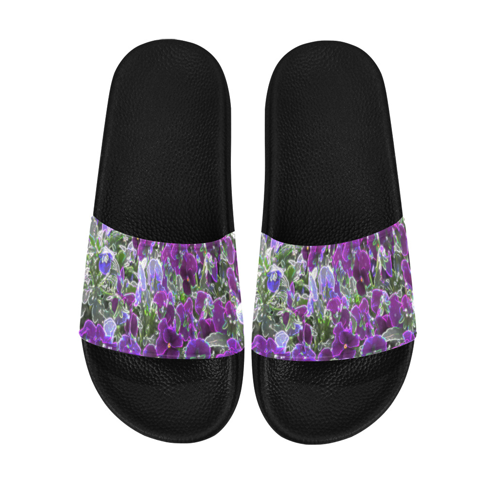 Field Of Purple Flowers 8420 Men's Slide Sandals (Model 057)