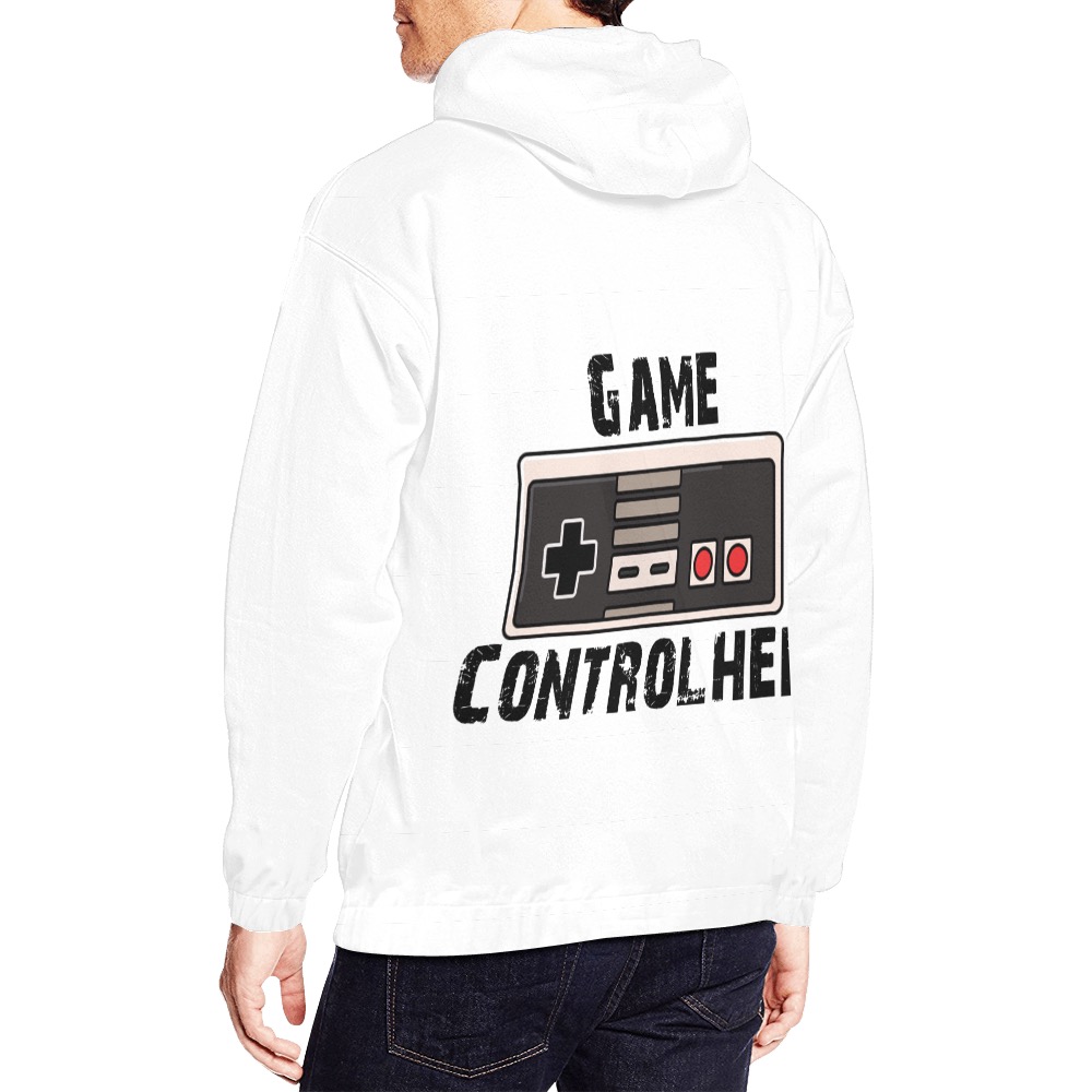 Game Controlher Black All Over Print Hoodie for Men (USA Size) (Model H13)
