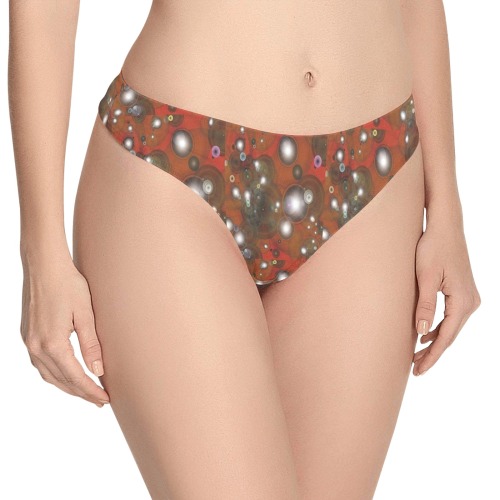 red bubble Women's All Over Print Thongs (Model L30)