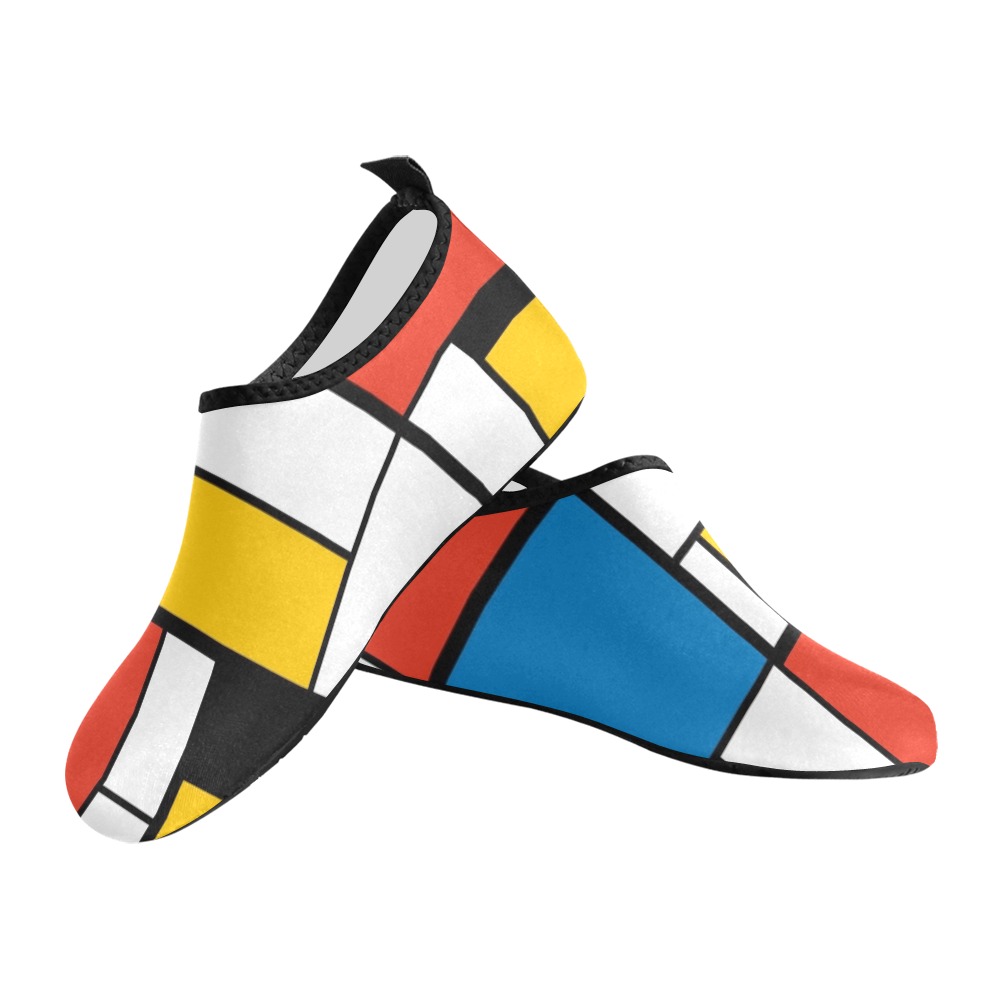 Mondrian De Stijl Modern Kids' Slip-On Water Shoes (Model 056)