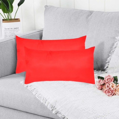 Merry Christmas Red Solid Color Custom Pillow Case 20"x 36" (One Side) (Set of 2)