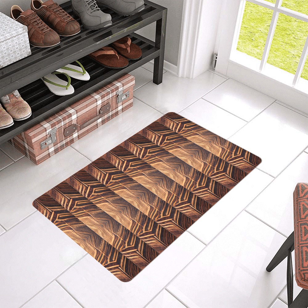 wood pattern Doormat 24"x16" (Black Base)