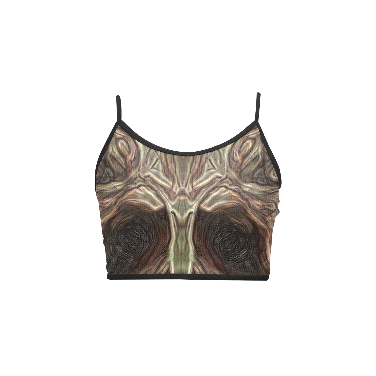 Cats and Snakes. Women's Spaghetti Strap Crop Top (Model T67)