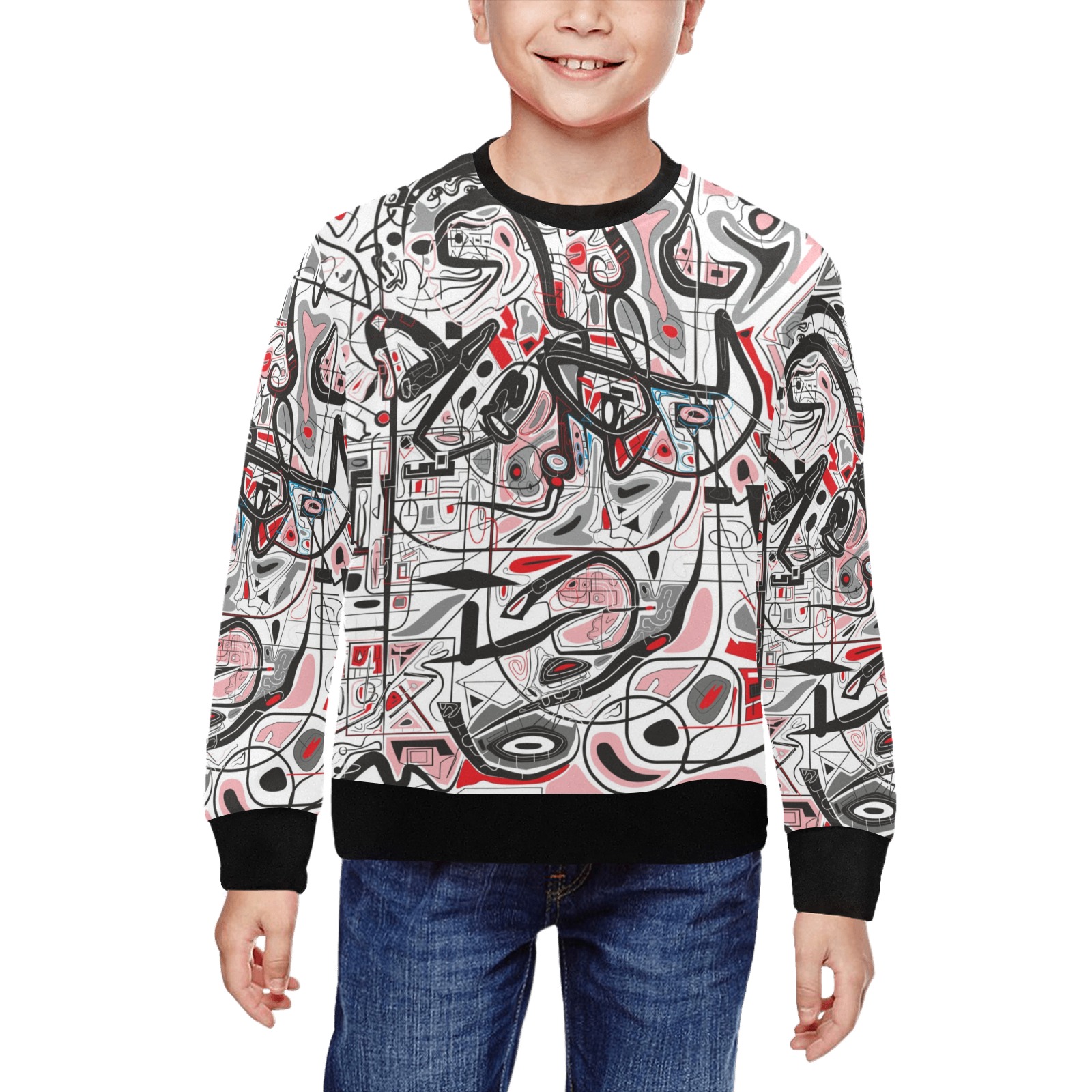Model 2 All Over Print Crewneck Sweatshirt for Kids (Model H29)