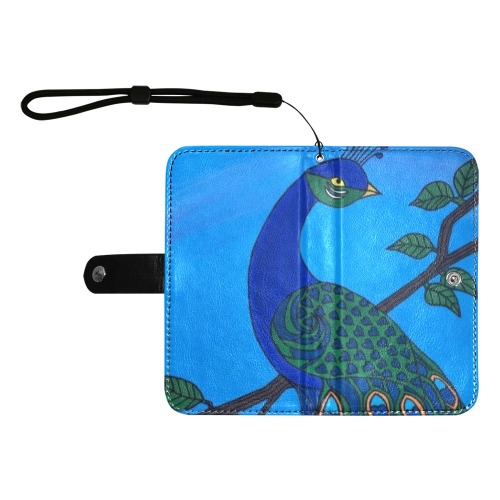 Peacock 2021 Flip Leather Purse for Mobile Phone/Large (Model 1703)