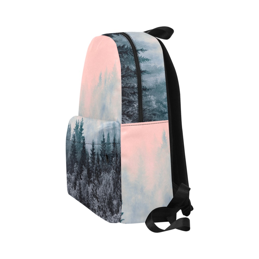 Landscape forest pink and gray Unisex Classic Backpack (Model 1673)