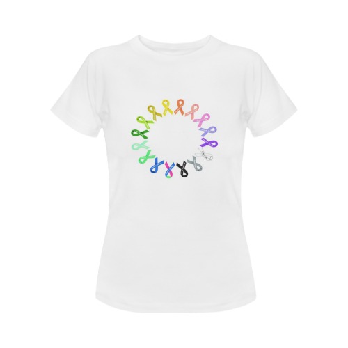 cancer ribbons Women's T-Shirt in USA Size (Two Sides Printing)