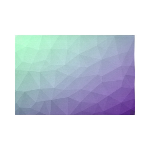 Purple green ombre gradient geometric mesh pattern Cotton Linen Wall Tapestry 90"x 60"