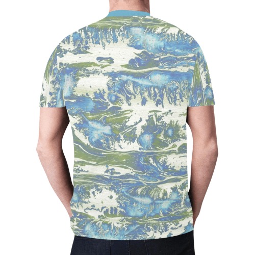 Blue One New All Over Print T-shirt for Men (Model T45)