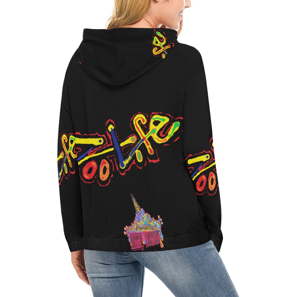 ZL.LOGO.BLK All Over Print Hoodie for Women (USA Size) (Model H13)