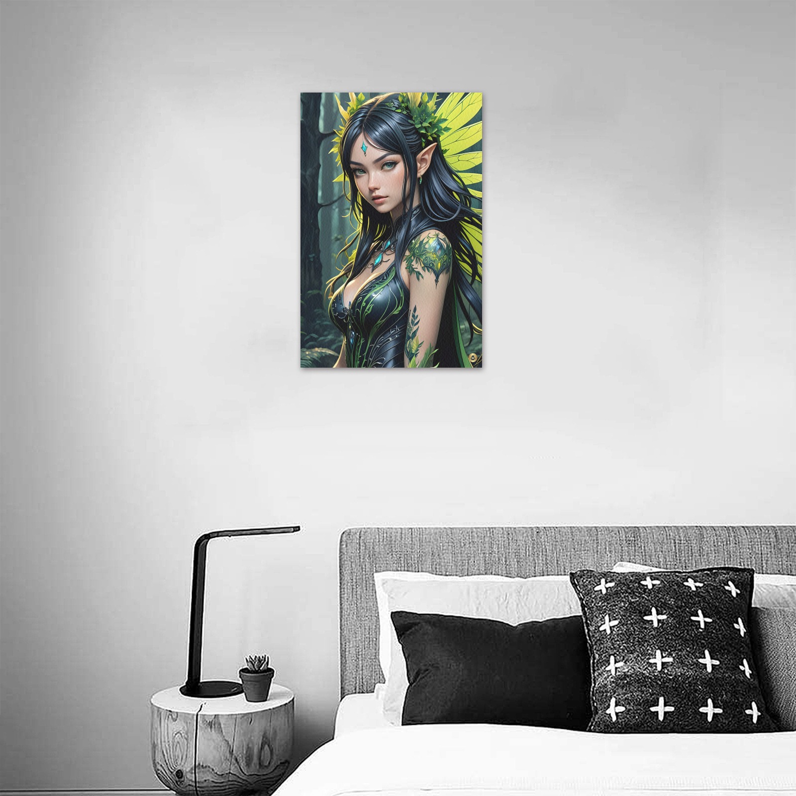 FOREST FAIRY - GREEN #2 Upgraded Canvas Print 12"x18"