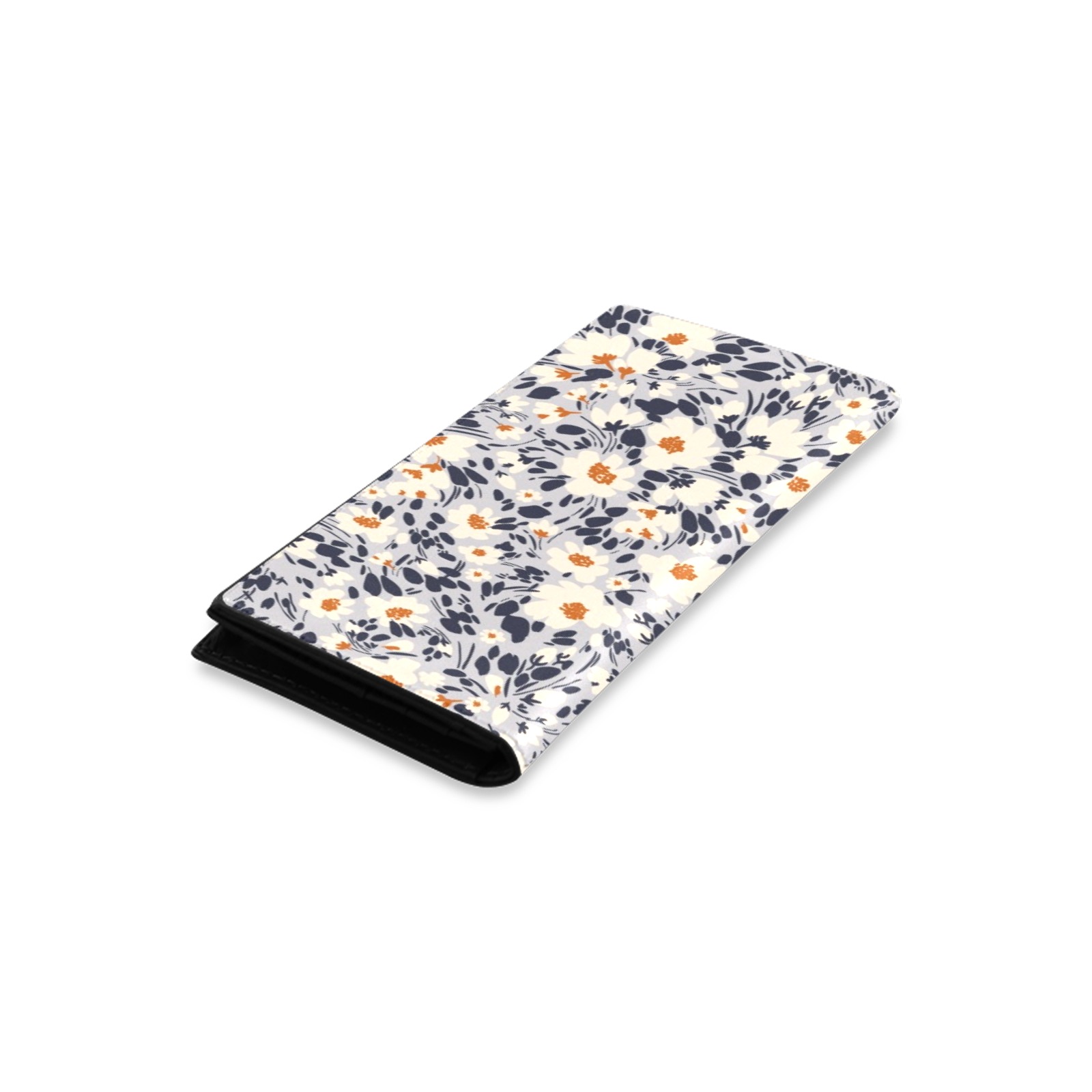 BW tropical floral Women's Leather Wallet (Model 1611)