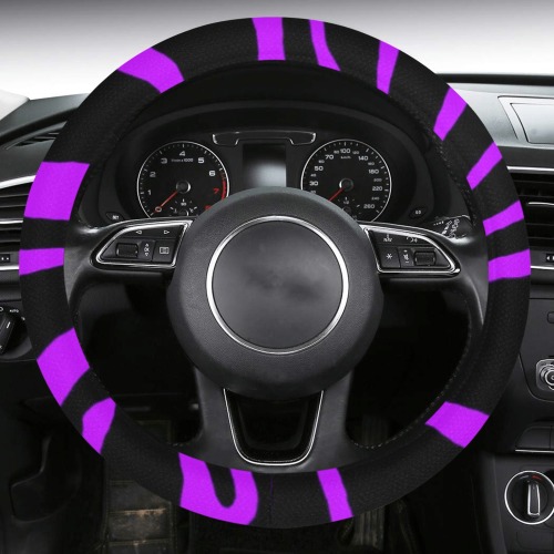 Purple Tiger Stripes Steering Wheel Cover with Anti-Slip Insert