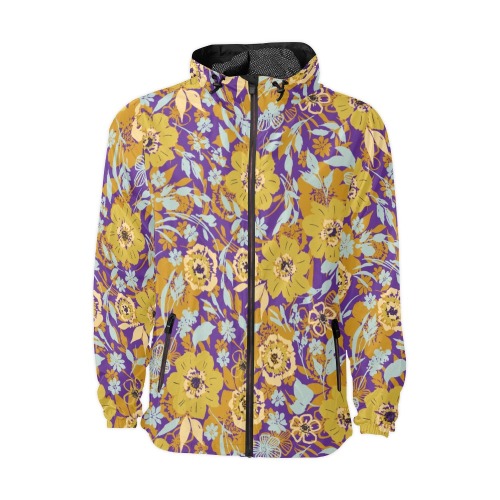 Abstract of garden floral strokes Unisex All Over Print Windbreaker (Model H23)