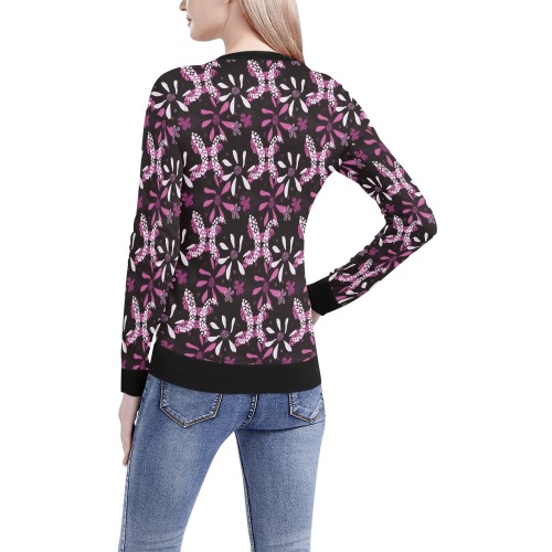 Unique Stylish in Pink Women's All Over Print V-Neck Sweater (Model H48)