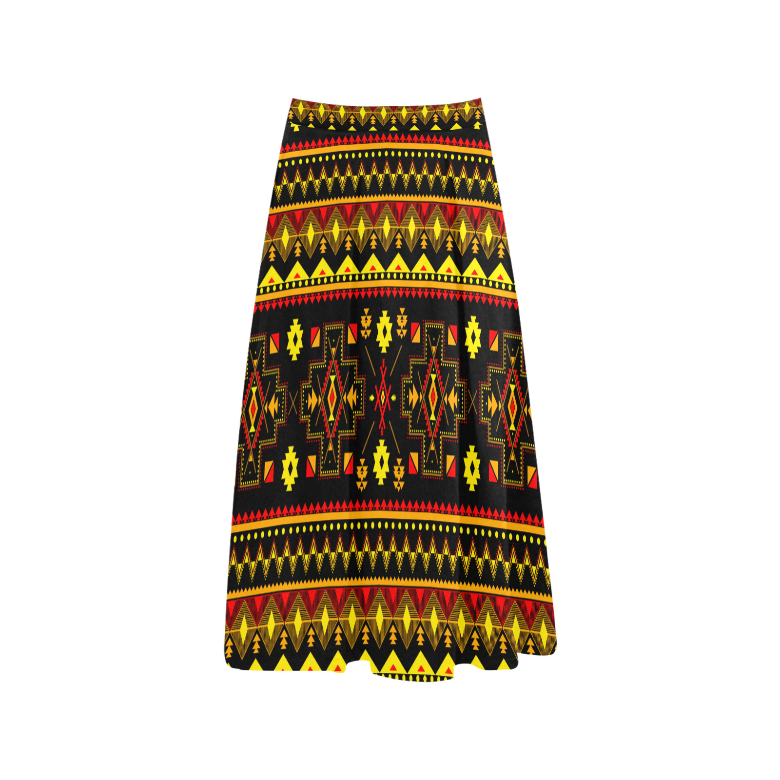 Aboriginal Ethnic Tribal Pattern Mnemosyne Women's Crepe Skirt (Model D16)