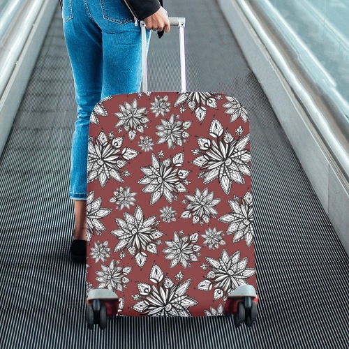 Creekside Floret pattern burgundy Luggage Cover/Large 26"-28"