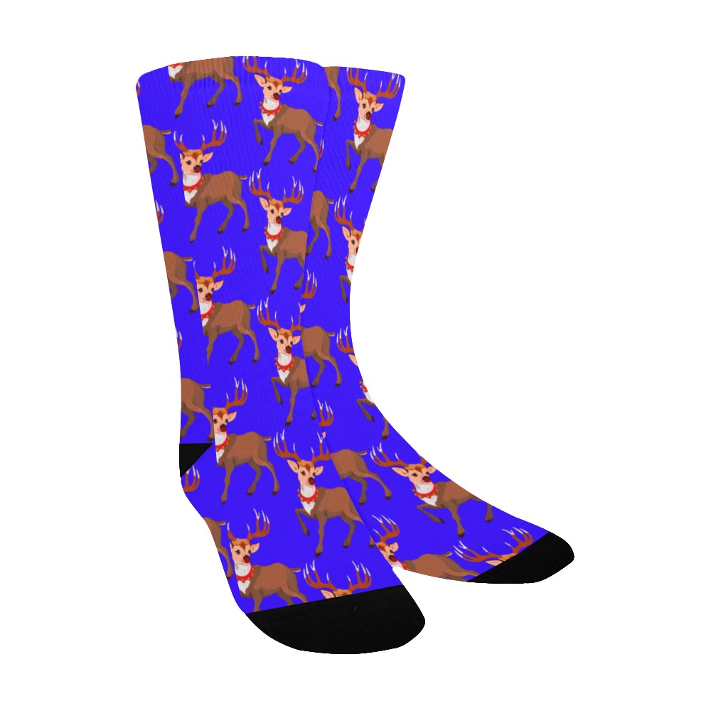 reindeer blu Kids' Custom Socks
