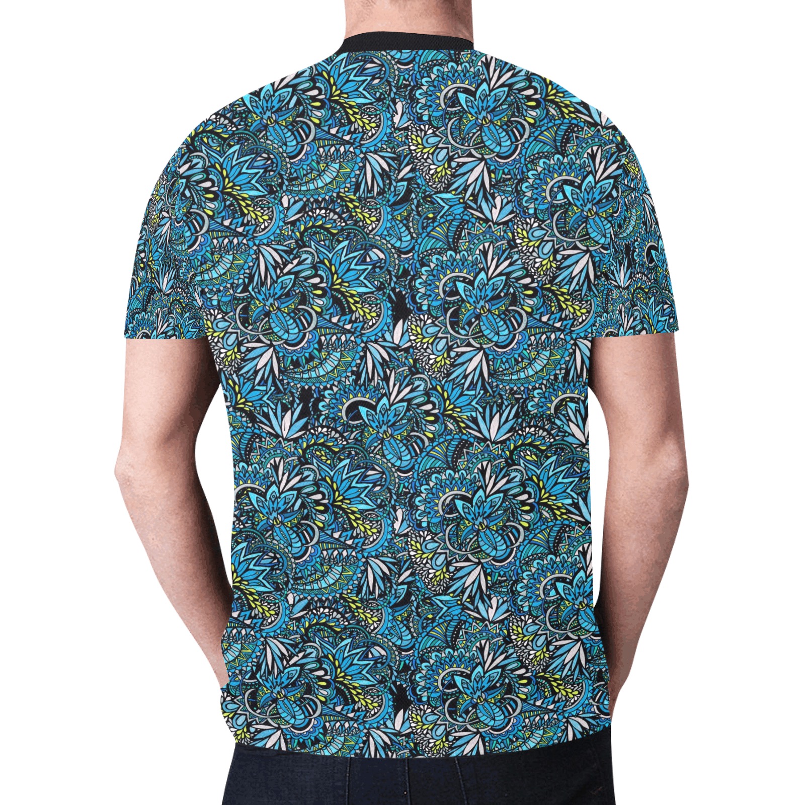 Cerulean Swirls New All Over Print T-shirt for Men (Model T45)