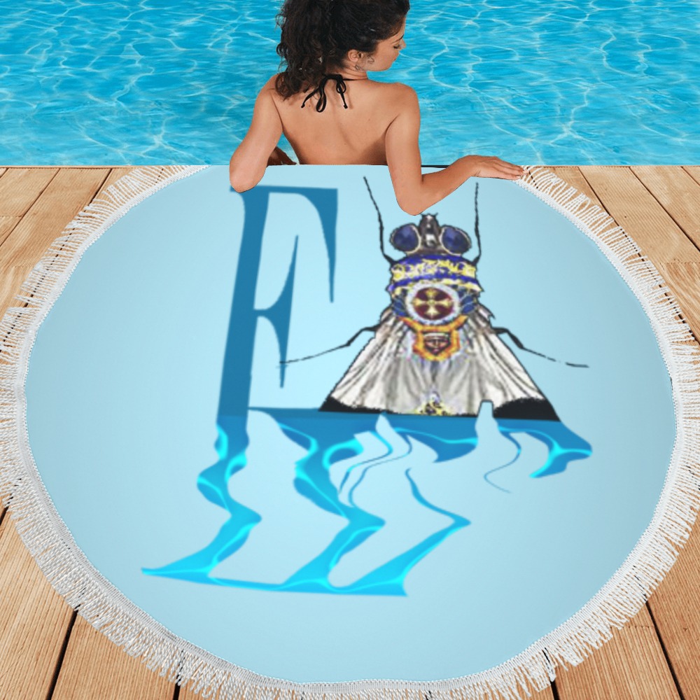 Water Collectable Fly Circular Beach Shawl 59"x 59"
