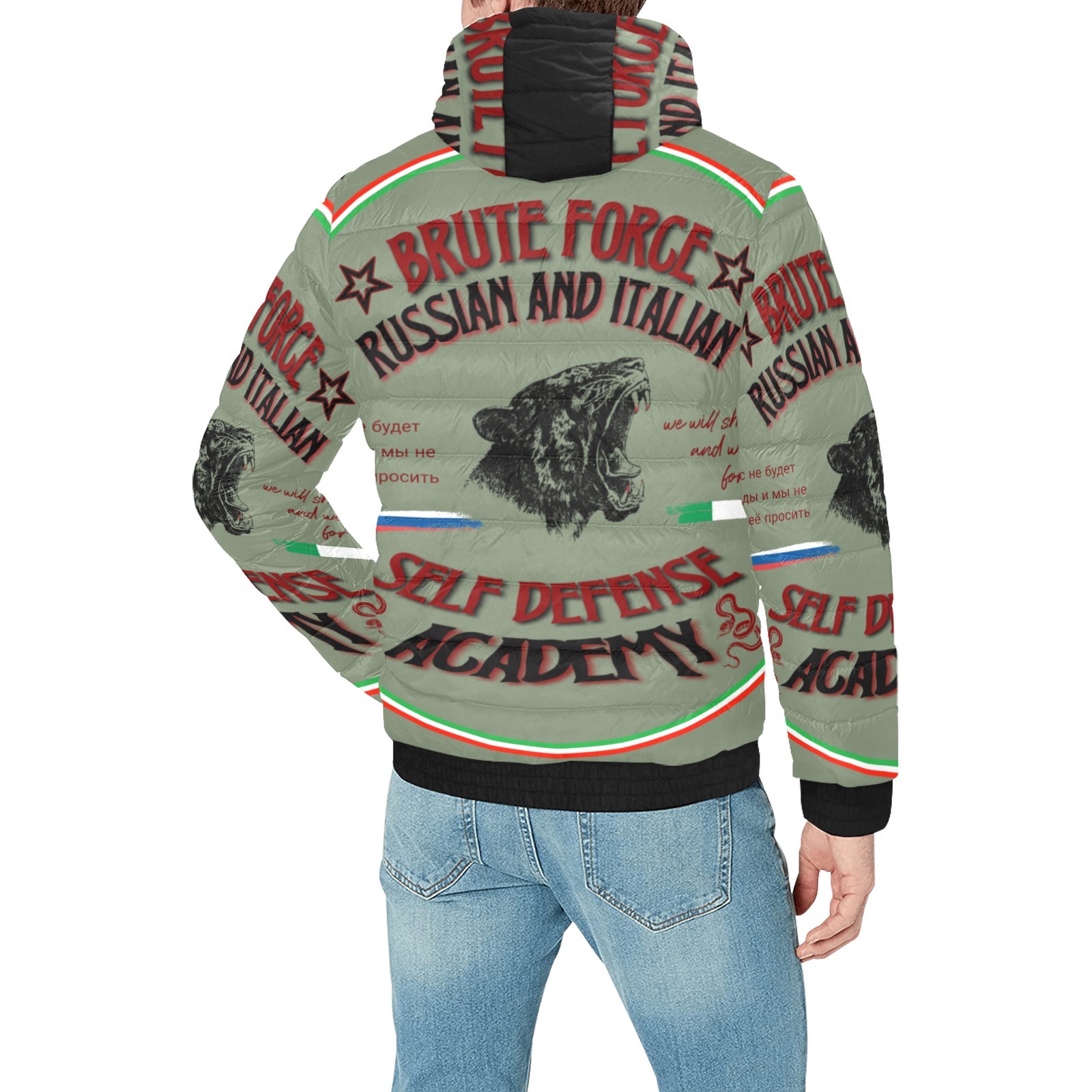 Brute force Men's Padded Hooded Jacket (Model H42)