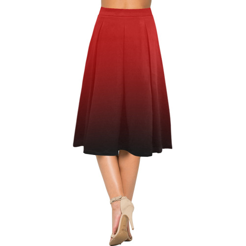 PENDENZA Red Mnemosyne Women's Crepe Skirt (Model D16)