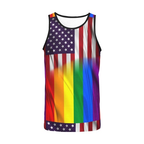 USA Pride Flag Pop Art by Nico Bielow Men's All Over Print Tank Top (Model T57)
