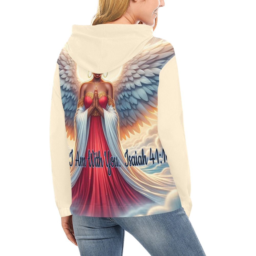 Hoodie "Fear Not" All Over Print Hoodie for Women (USA Size) (Model H13)