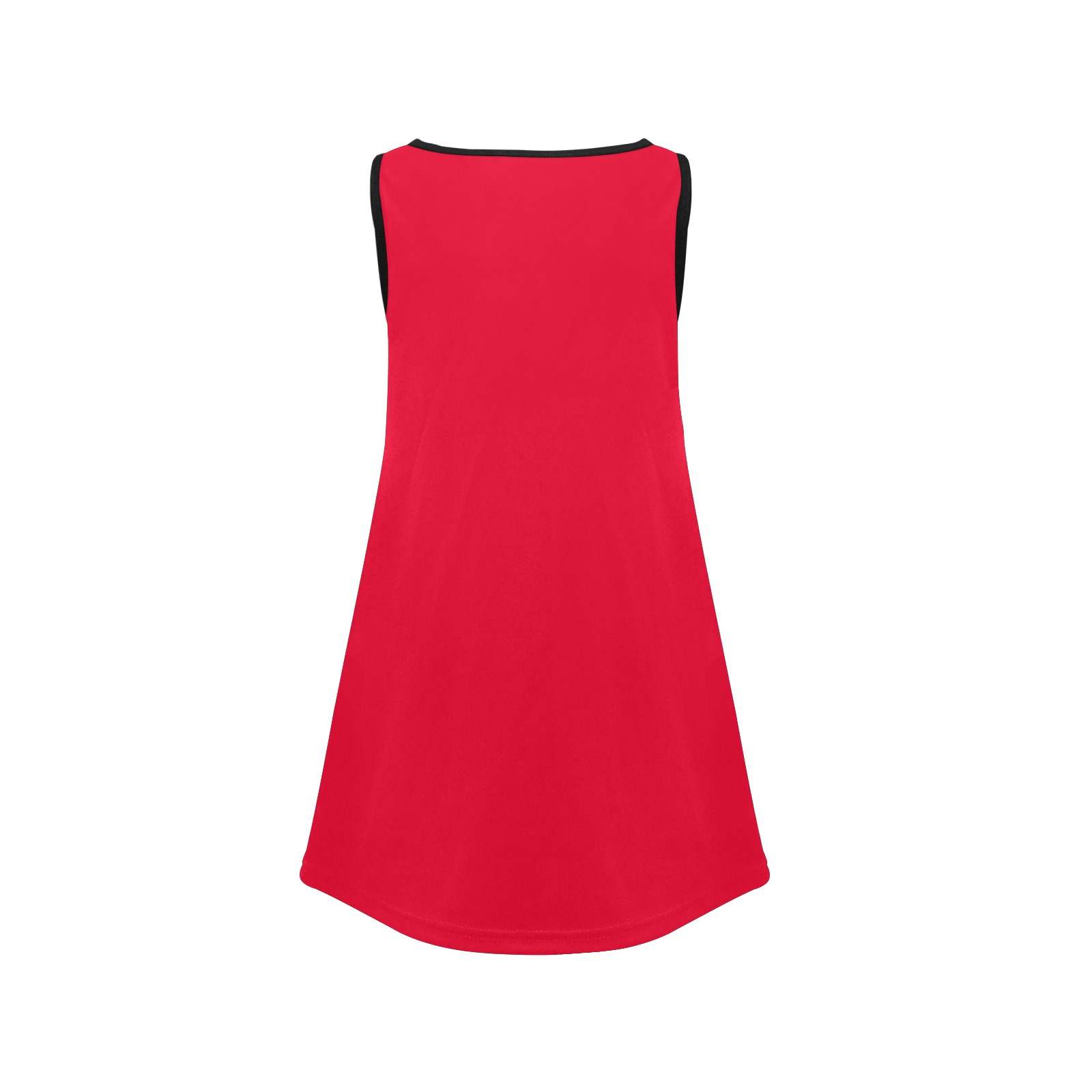 color Spanish red Girls' Sleeveless Dress (Model D58)