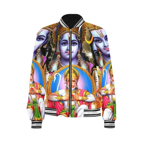 HINDUISM All Over Print Bomber Jacket for Women (Model H21)